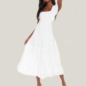 *NWOT* SMYMM White Linen Midi Dress